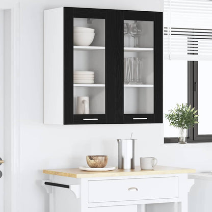 Hängeschrank 2 stk. Schwarz Eichen-Optik Holzwerkstoff