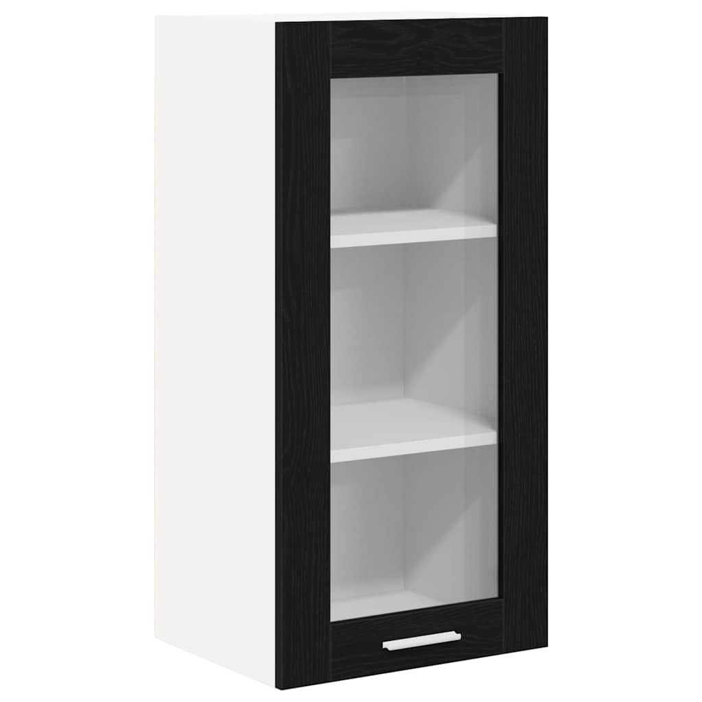 Hängeschrank 2 stk. Schwarz Eichen-Optik Holzwerkstoff