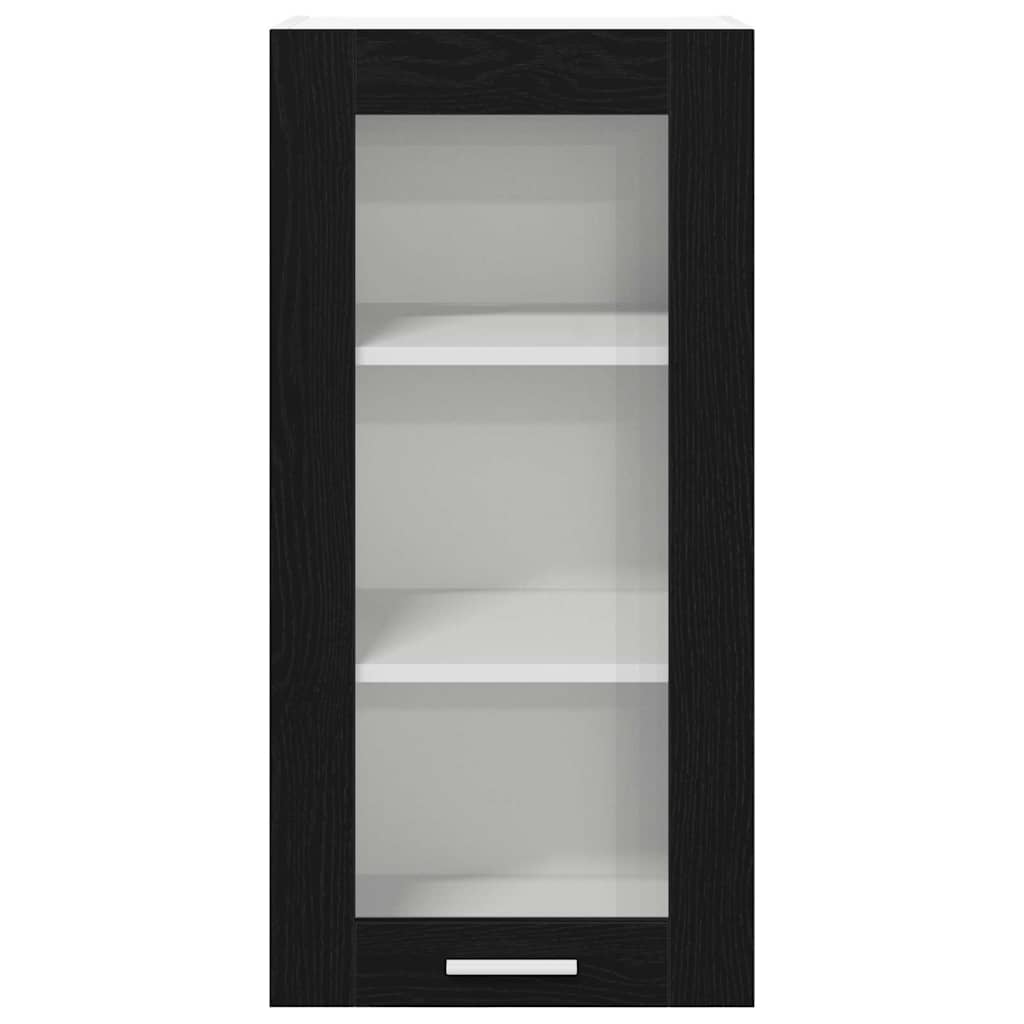 Hängeschrank 2 stk. Schwarz Eichen-Optik Holzwerkstoff