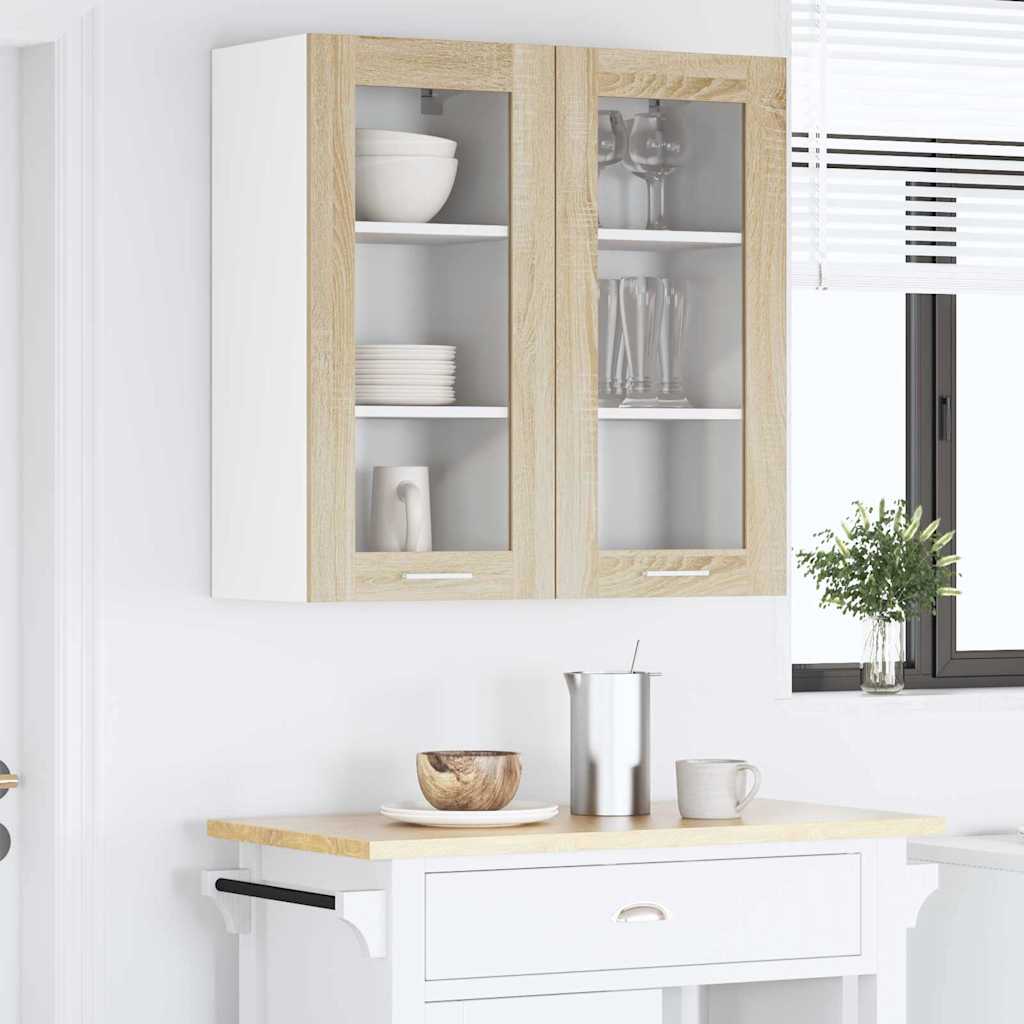 Hängeschrank mit Regal Riga 2 pcs Sonoma-Eiche 40 x 31 x 80 cm