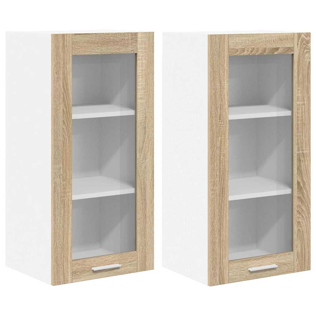 Hängeschrank mit Regal Riga 2 pcs Sonoma-Eiche 40 x 31 x 80 cm