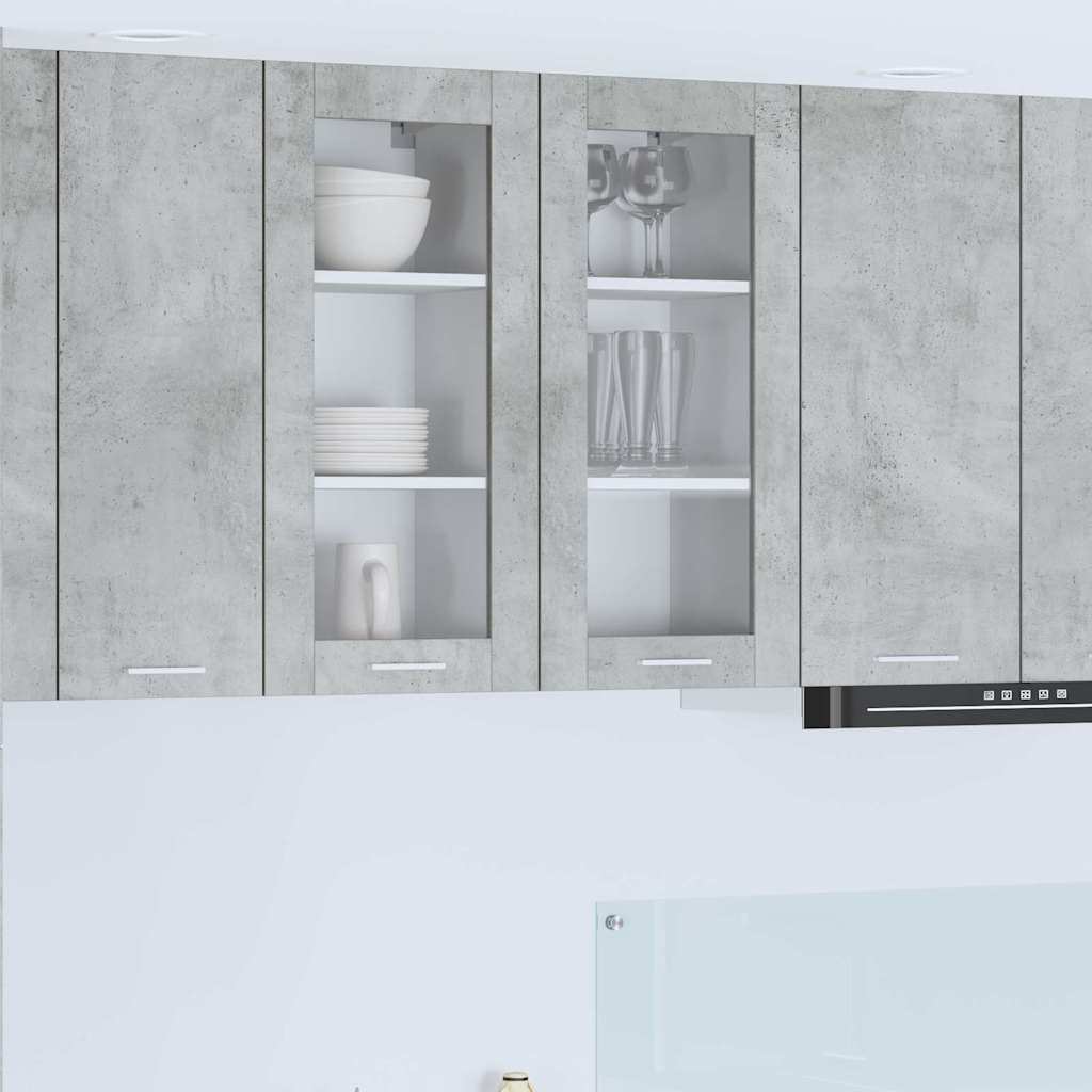 Hängeschrank 2 stk. Betongrau Holzwerkstoff