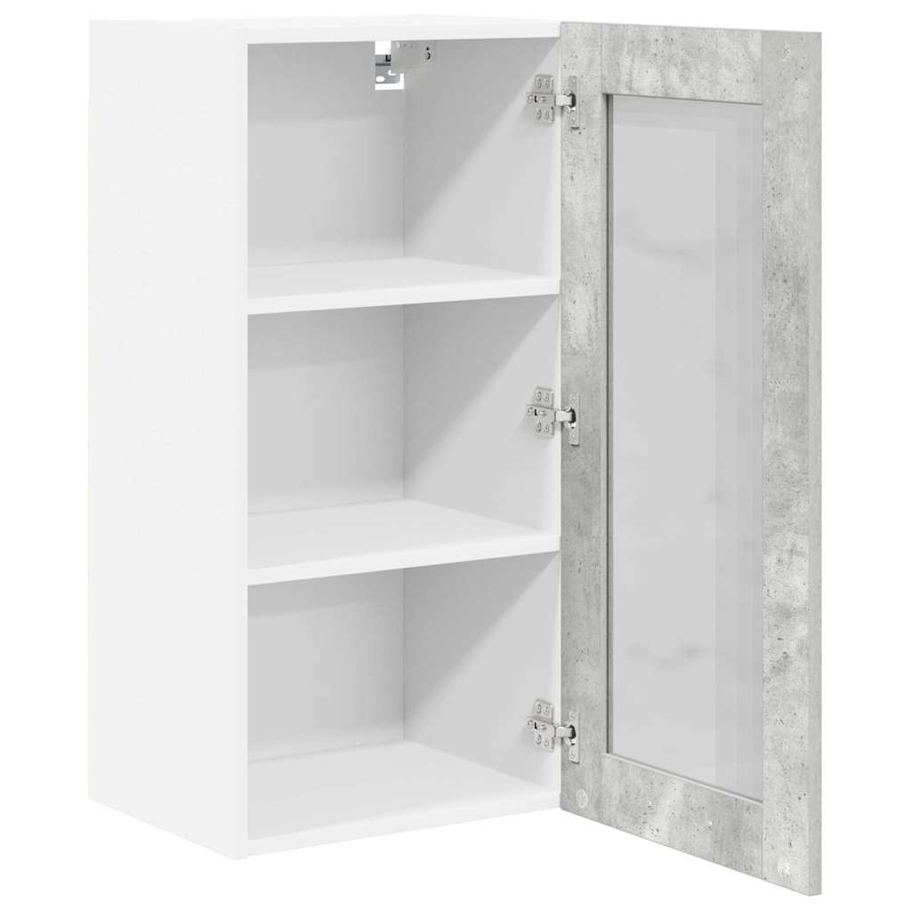 Hängeschrank 2 stk. Betongrau Holzwerkstoff