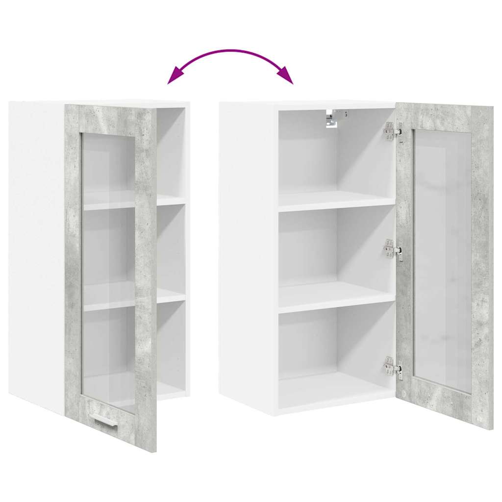 Hängeschrank 2 stk. Betongrau Holzwerkstoff