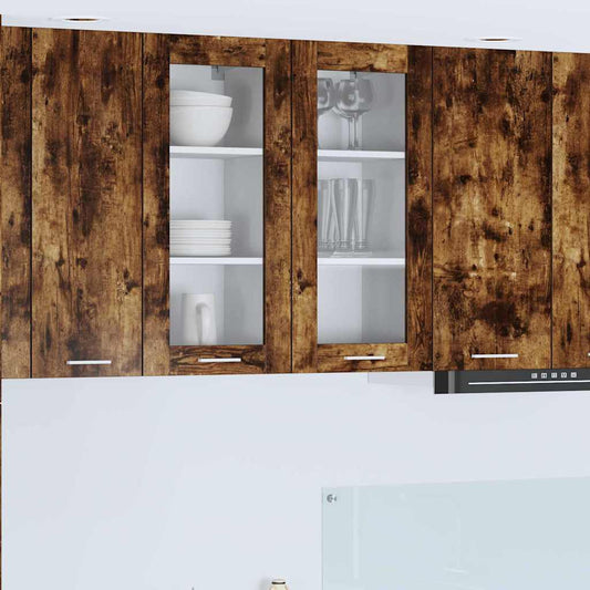 Hängeschrank mit Regal Riga Geräucherte Eiche 40 x 31 x 80 cm