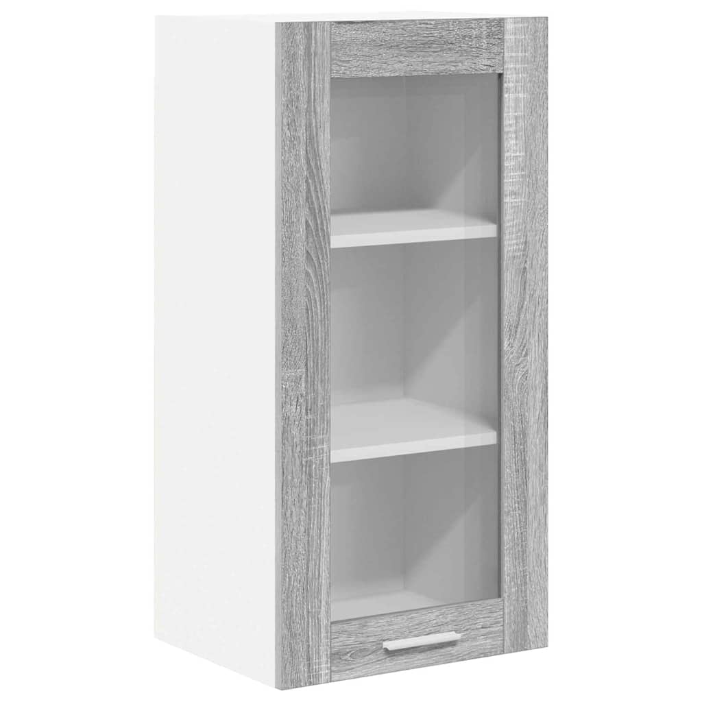 Hängeschrank mit Regal Riga 2 pcs Graues Sonoma 40 x 31 x 80 cm