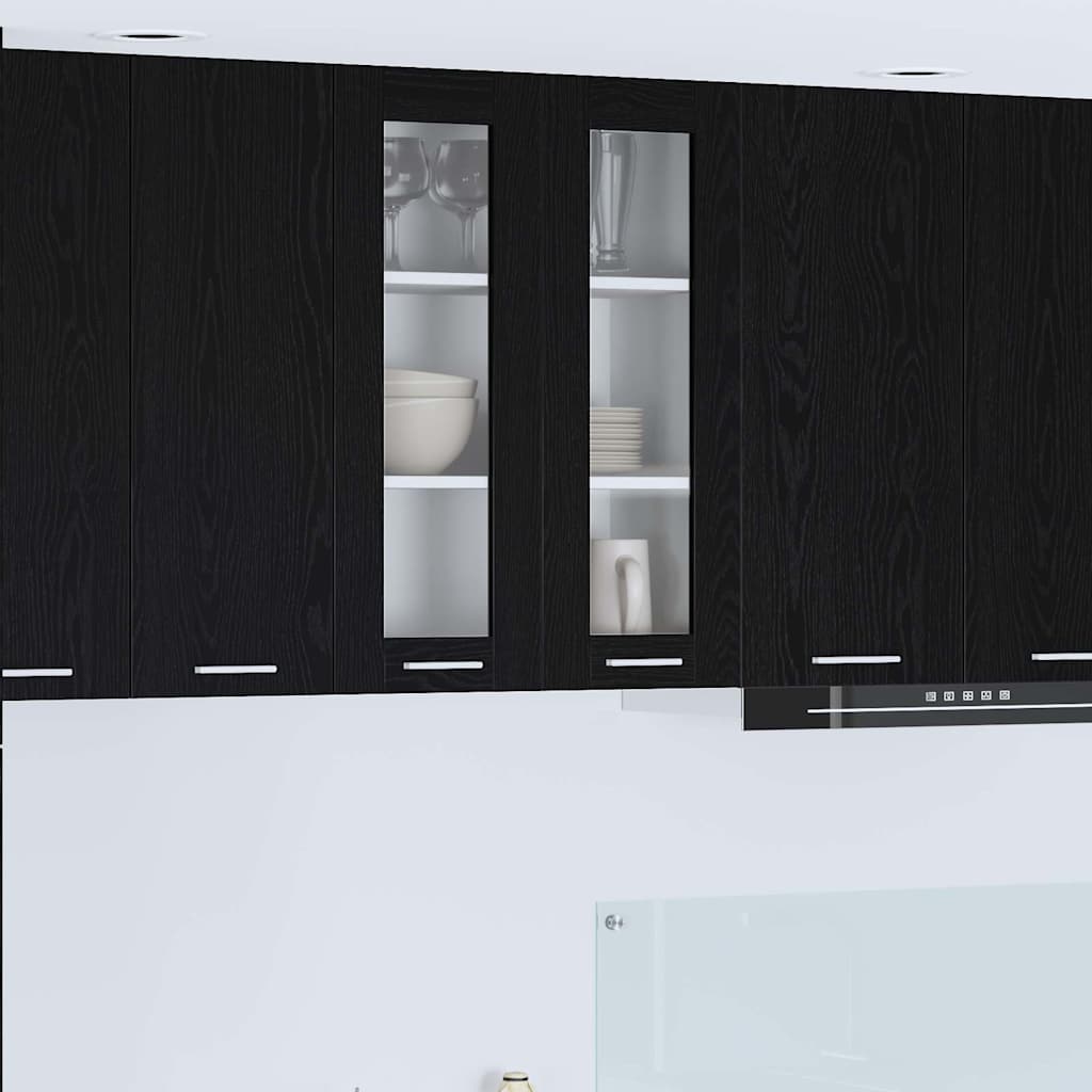 Hängeschrank Schwarz Eichen-Optik 60 x 31 x 80 cm Holzwerkstoff