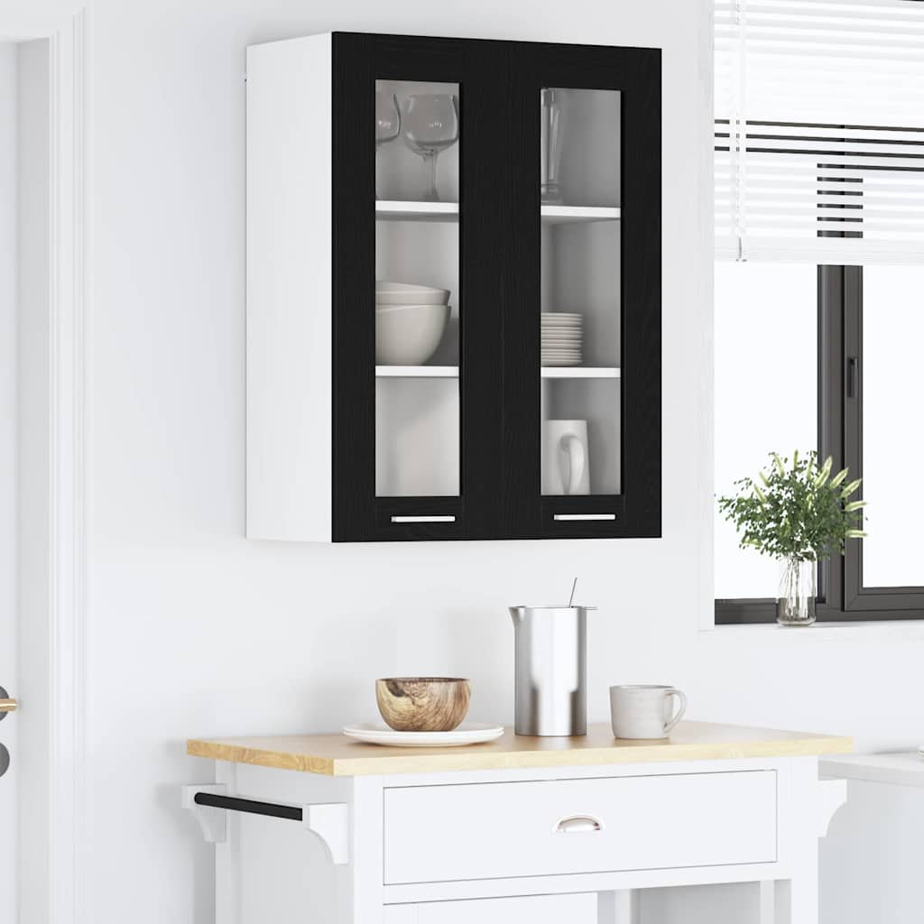 Hängeschrank Schwarz Eichen-Optik 60 x 31 x 80 cm Holzwerkstoff
