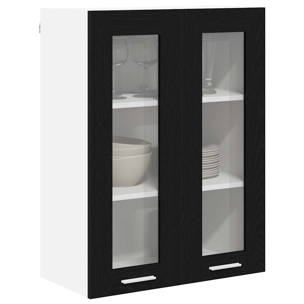 Hängeschrank Schwarz Eichen-Optik 60 x 31 x 80 cm Holzwerkstoff