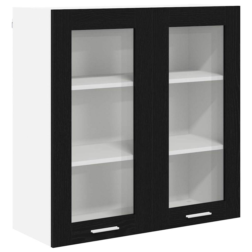 Hängeschrank Schwarz Eichen-Optik 80 x 31 x 80 cm Holzwerkstoff