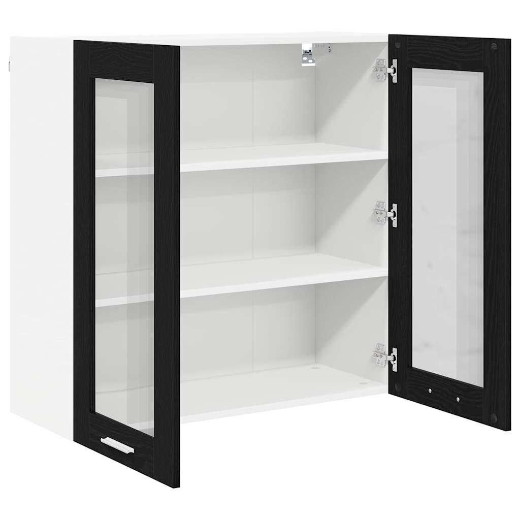 Hängeschrank Schwarz Eichen-Optik 80 x 31 x 80 cm Holzwerkstoff