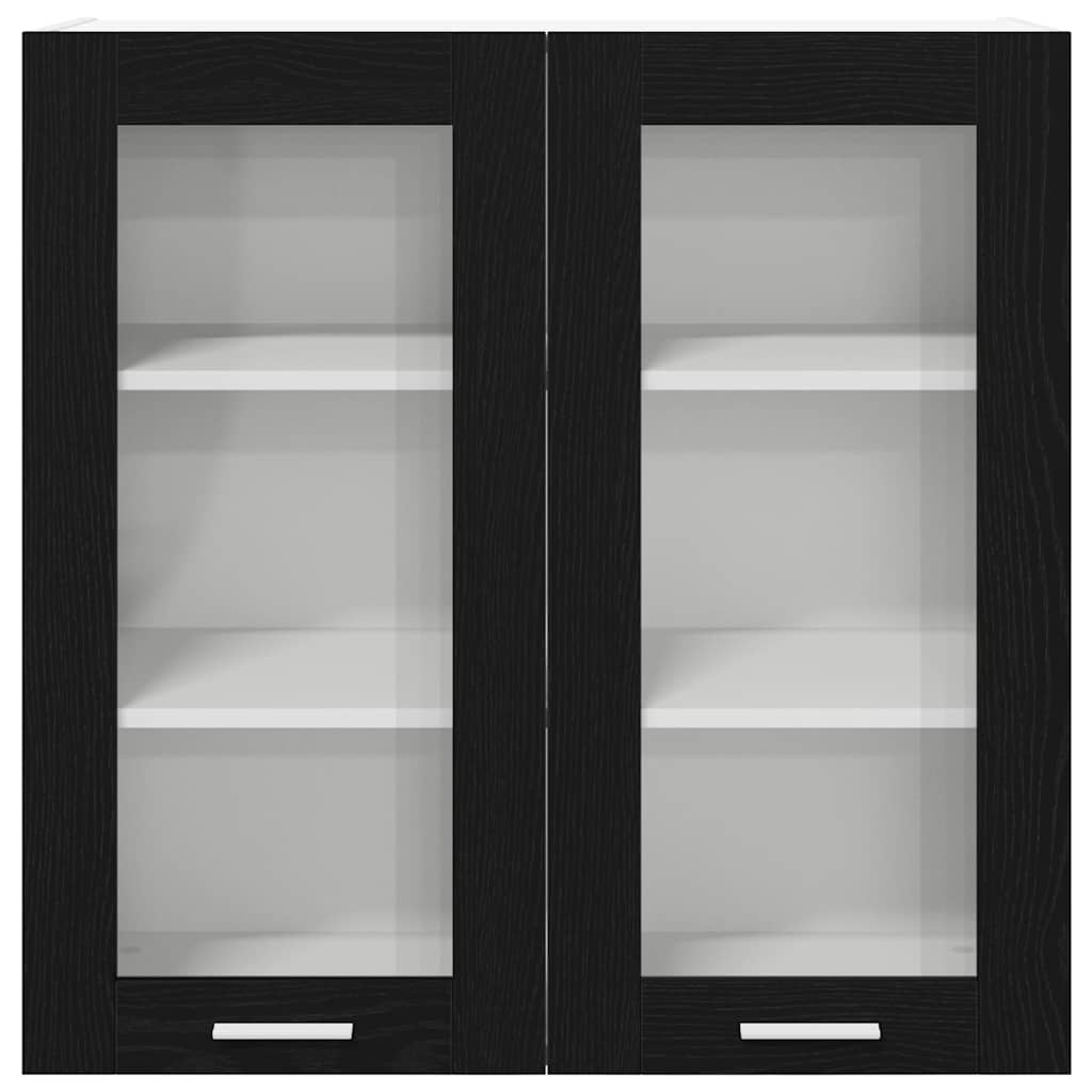 Hängeschrank Schwarz Eichen-Optik 80 x 31 x 80 cm Holzwerkstoff