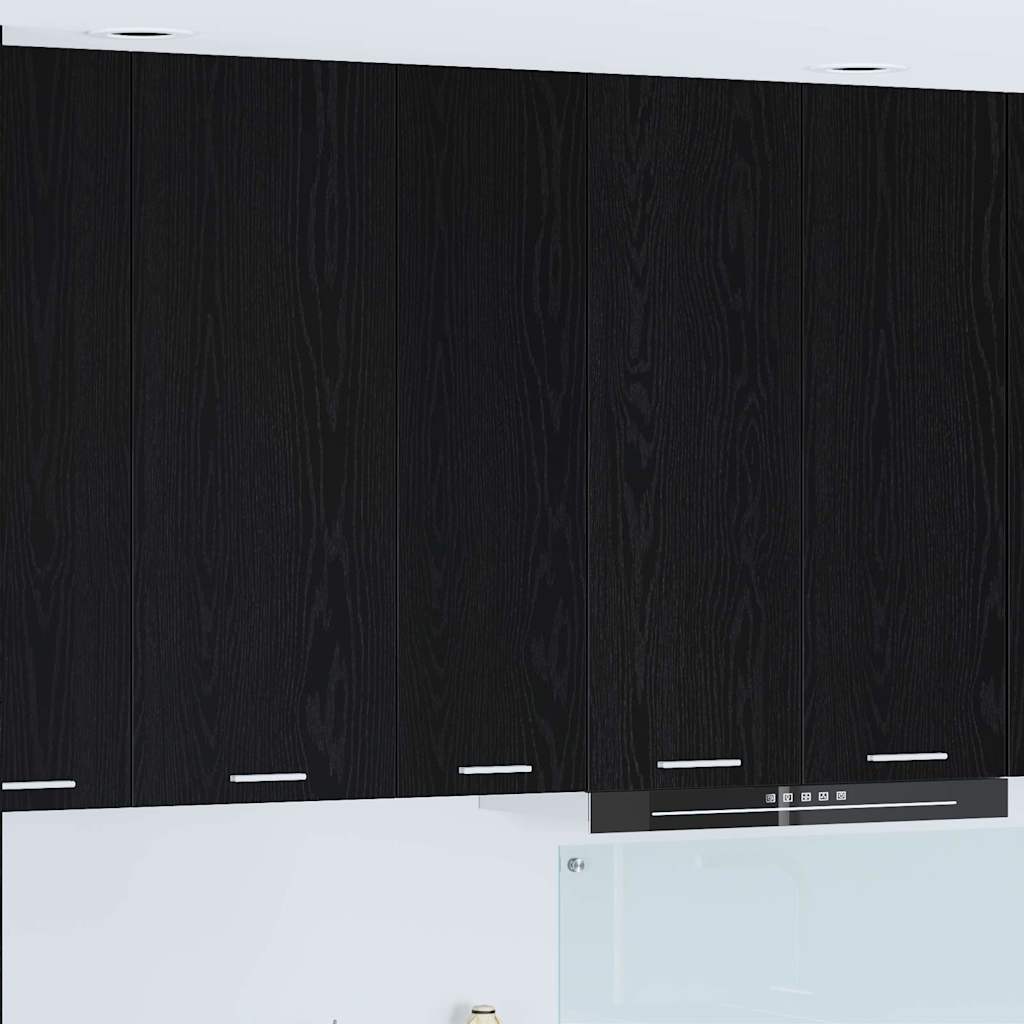 Hängeschrank Schwarz Eichen-Optik 30 x 31 x 100 cm
