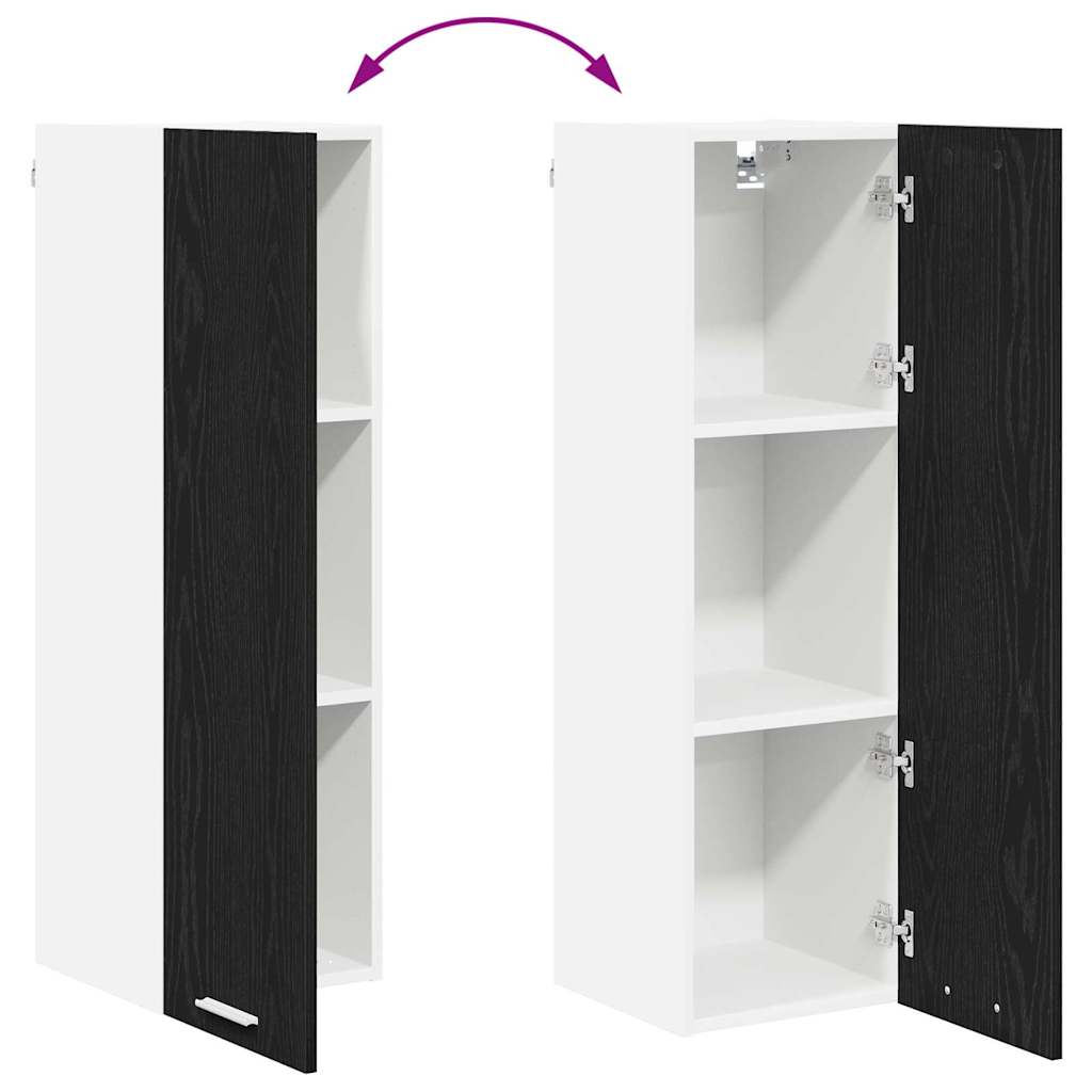 Hängeschrank Schwarz Eichen-Optik 30 x 31 x 100 cm