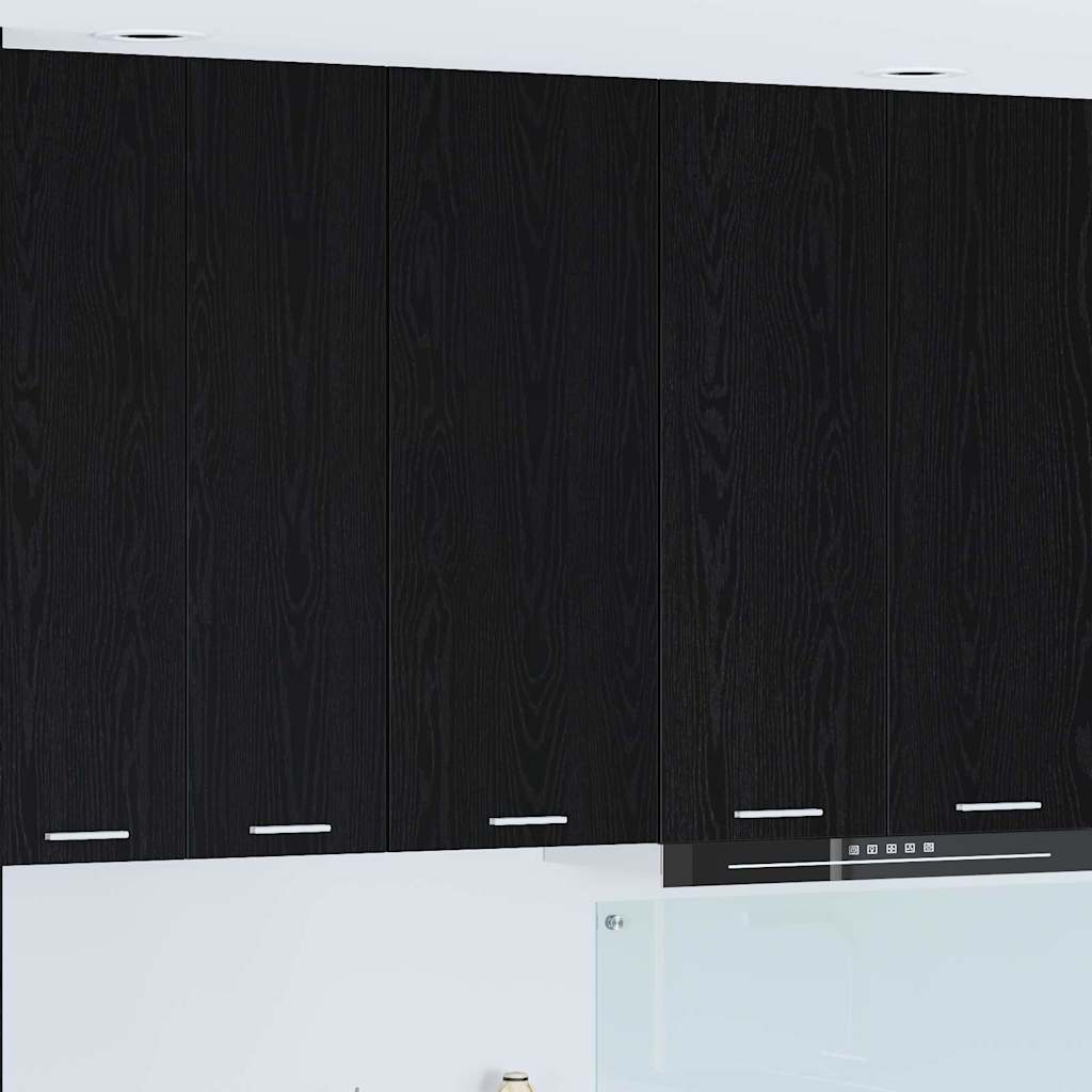 Hängeschrank Schwarz Eichen-Optik 40 x 31 x 100 cm