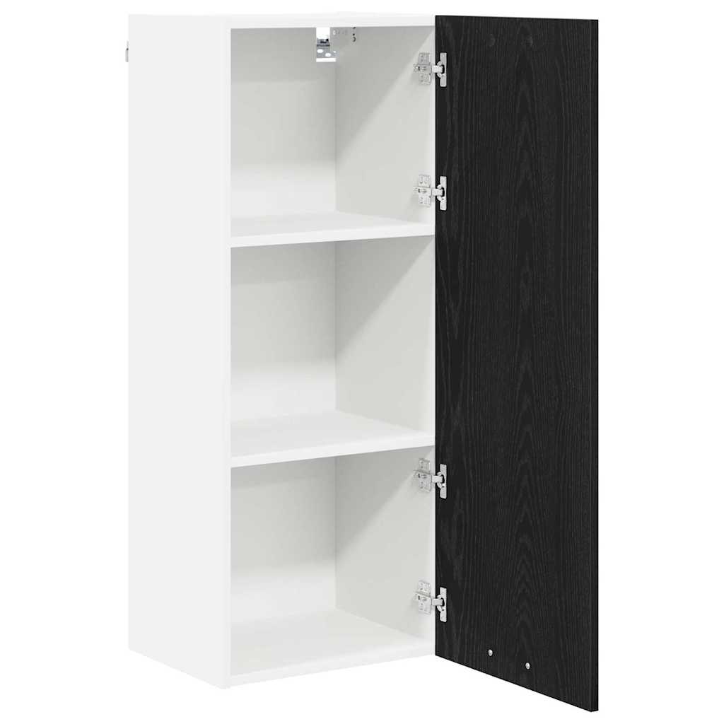 Hängeschrank Schwarz Eichen-Optik 40 x 31 x 100 cm