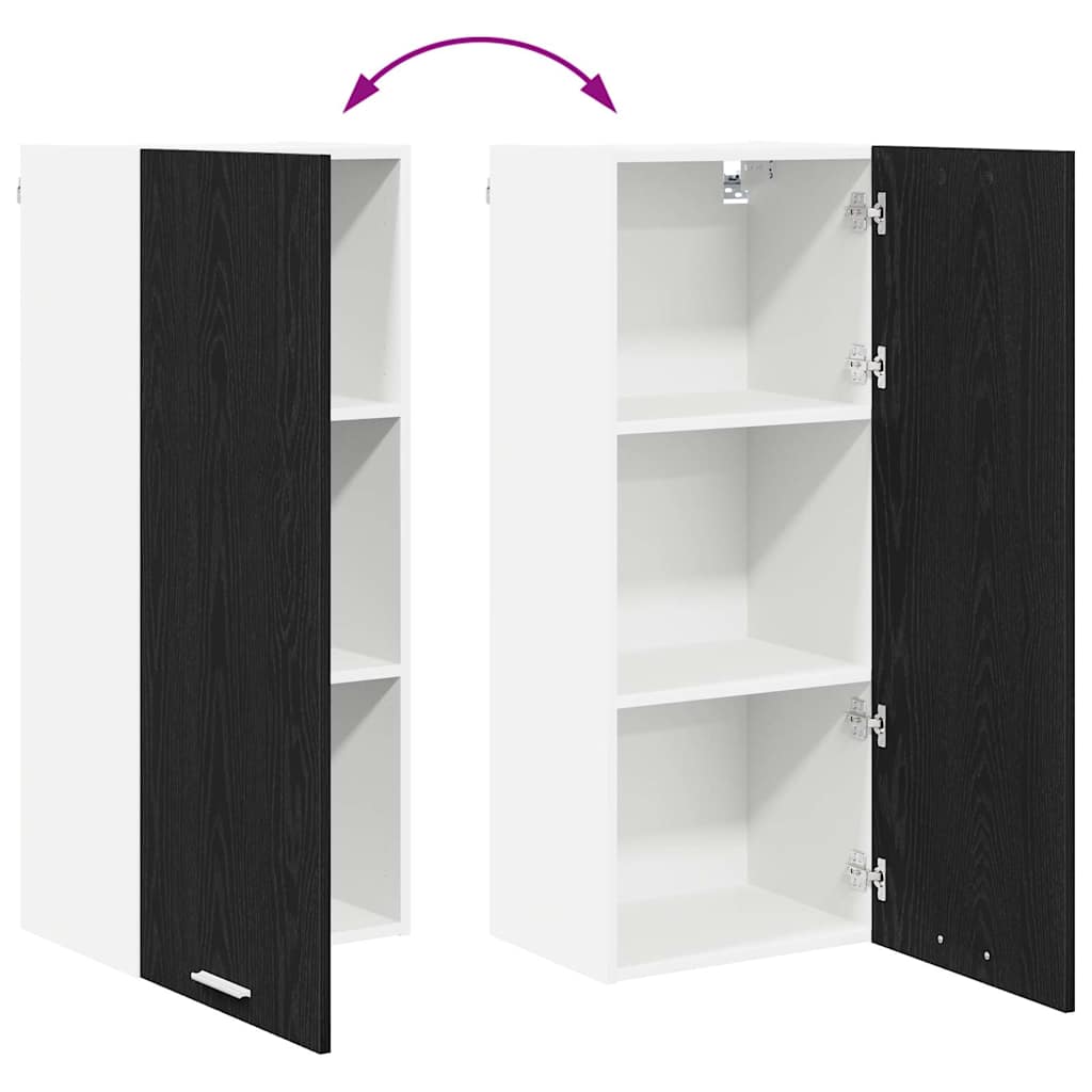 Hängeschrank Schwarz Eichen-Optik 40 x 31 x 100 cm