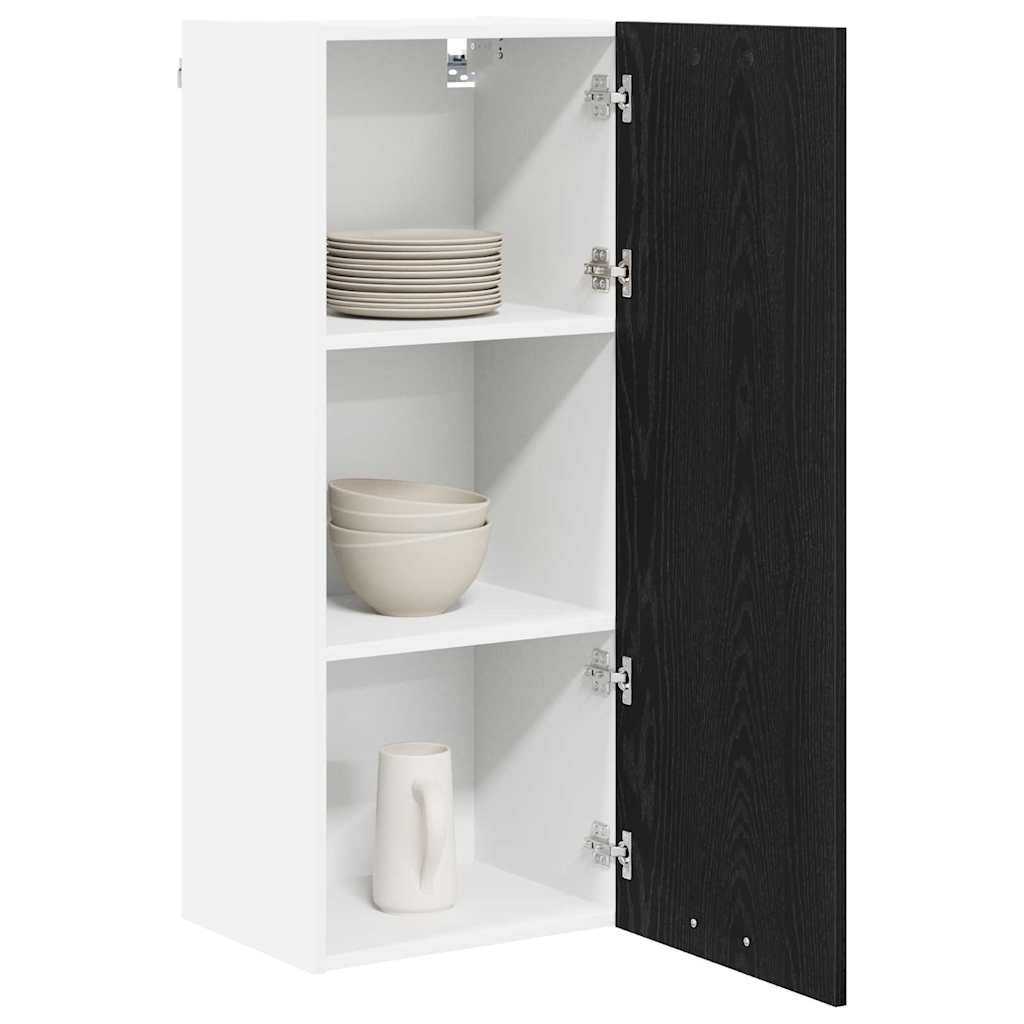 Hängeschrank Schwarz Eichen-Optik 40 x 31 x 100 cm