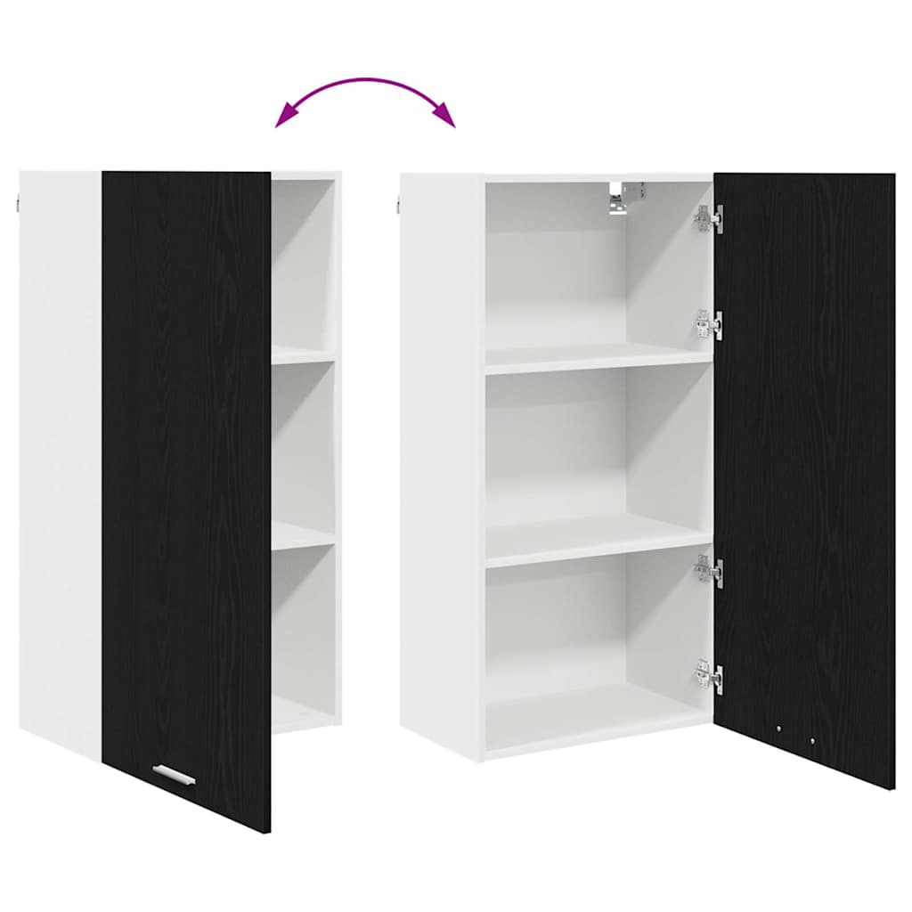 Hängeschrank Schwarze Eiche und Weiß 50 x 31 x 100 cm