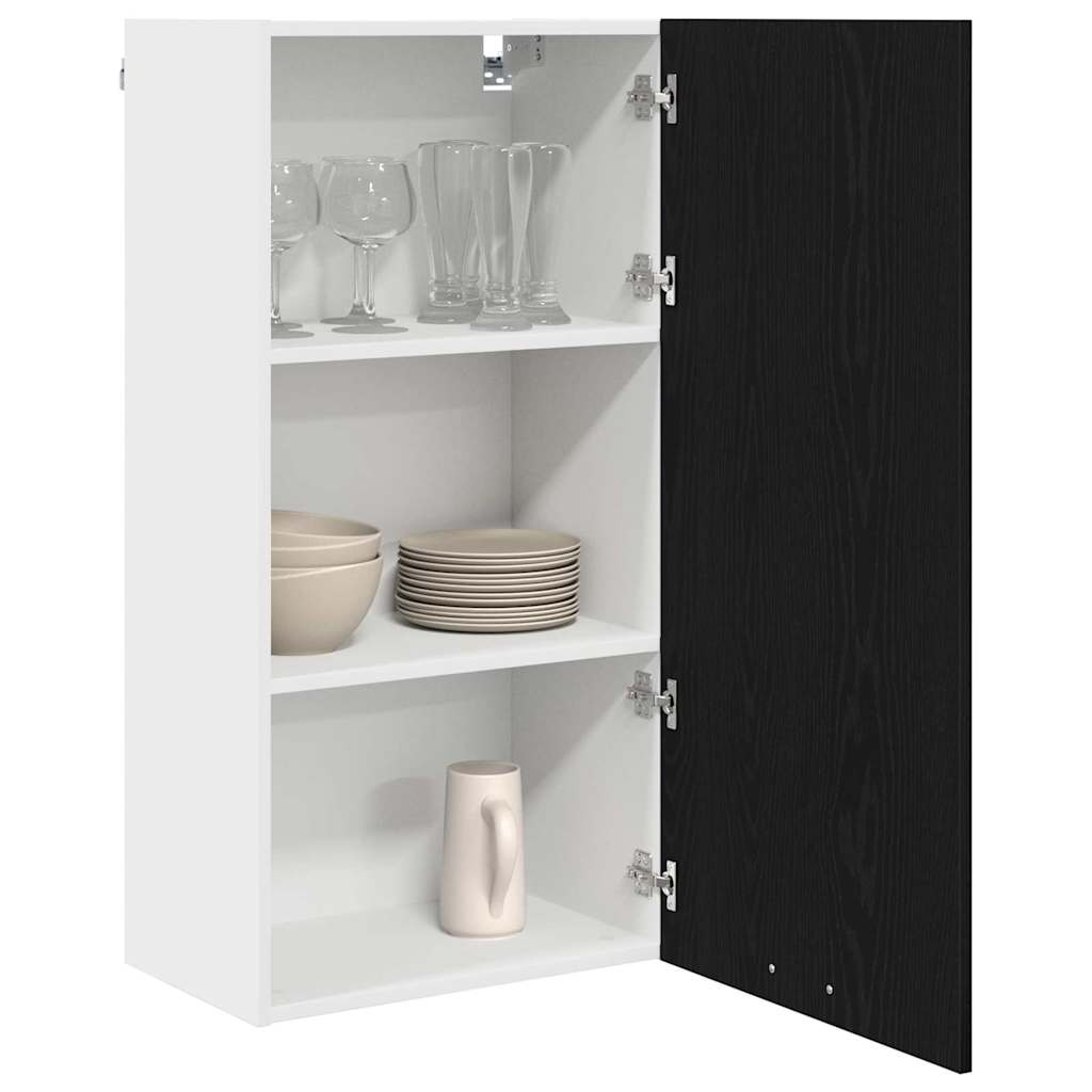 Hängeschrank Schwarze Eiche und Weiß 50 x 31 x 100 cm