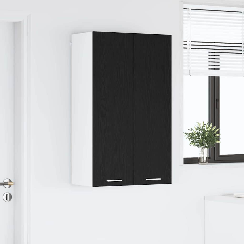 Hängeschrank Schwarz Eichen-Optik 60 x 31 x 100 cm