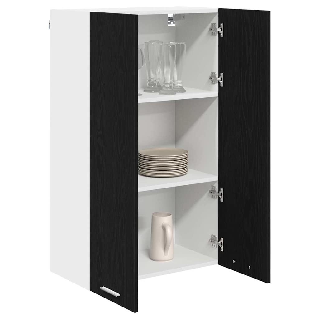 Hängeschrank Schwarz Eichen-Optik 60 x 31 x 100 cm