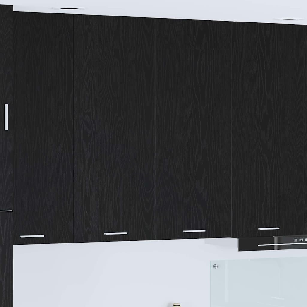 Hängeschrank Schwarz Eichen-Optik 80 x 31 x 100 cm