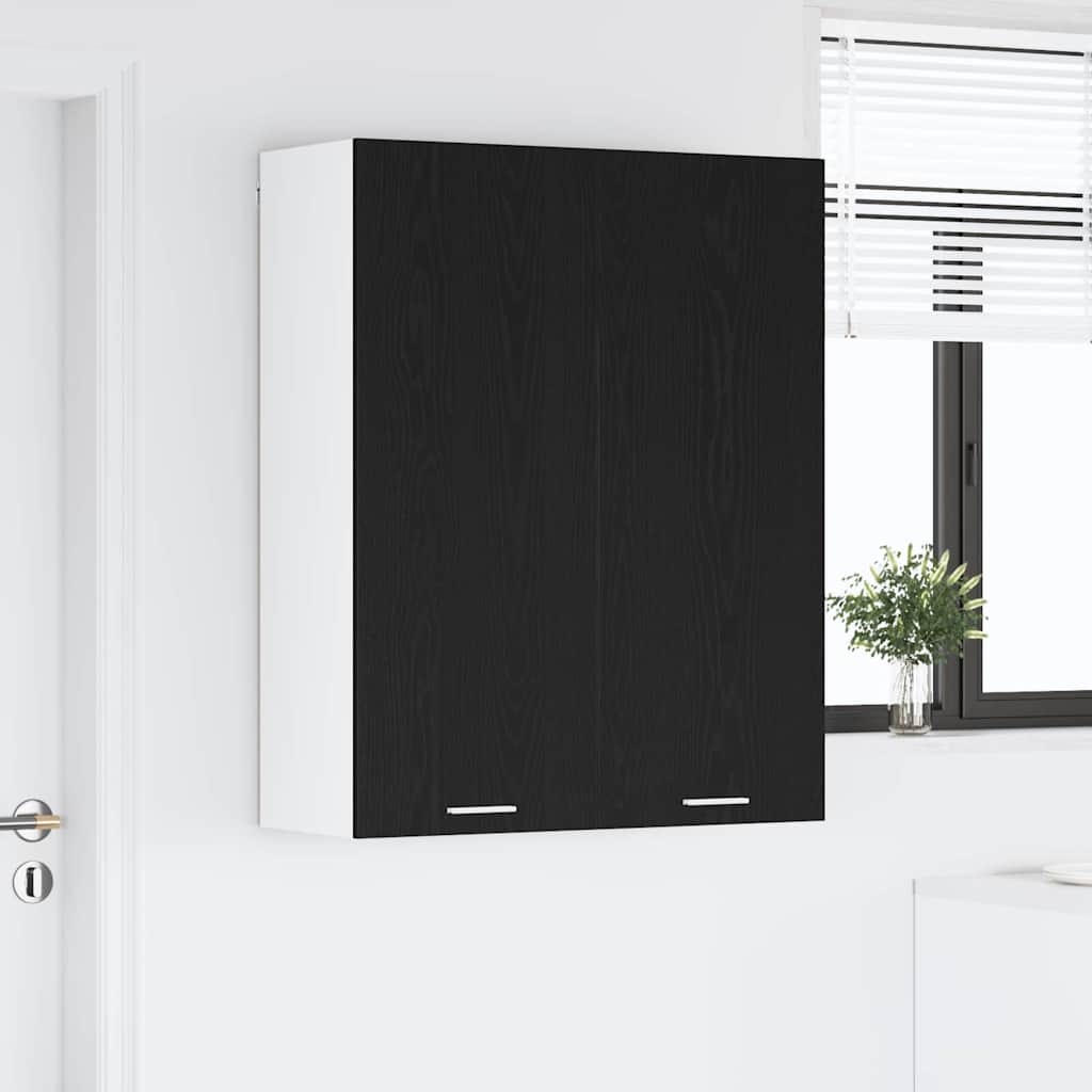 Hängeschrank Schwarz Eichen-Optik 80 x 31 x 100 cm