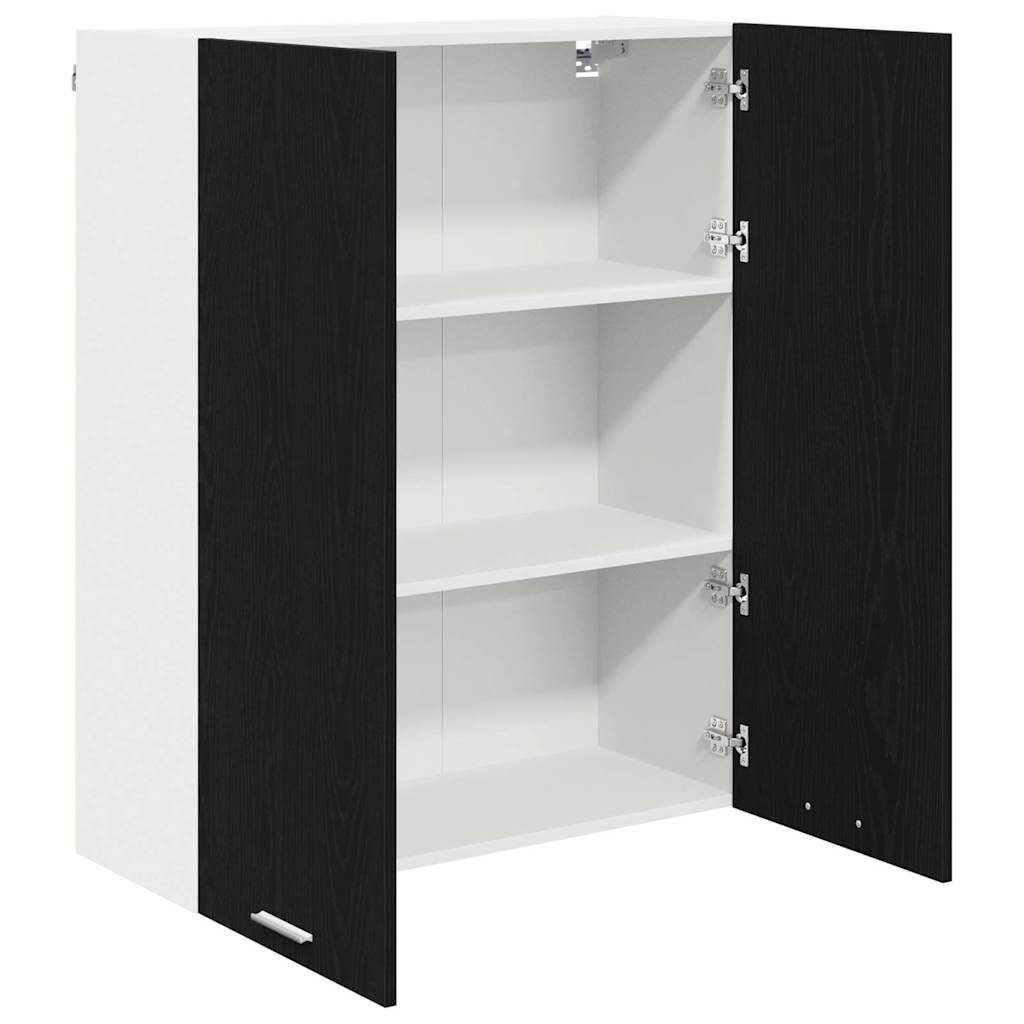 Hängeschrank Schwarz Eichen-Optik 80 x 31 x 100 cm
