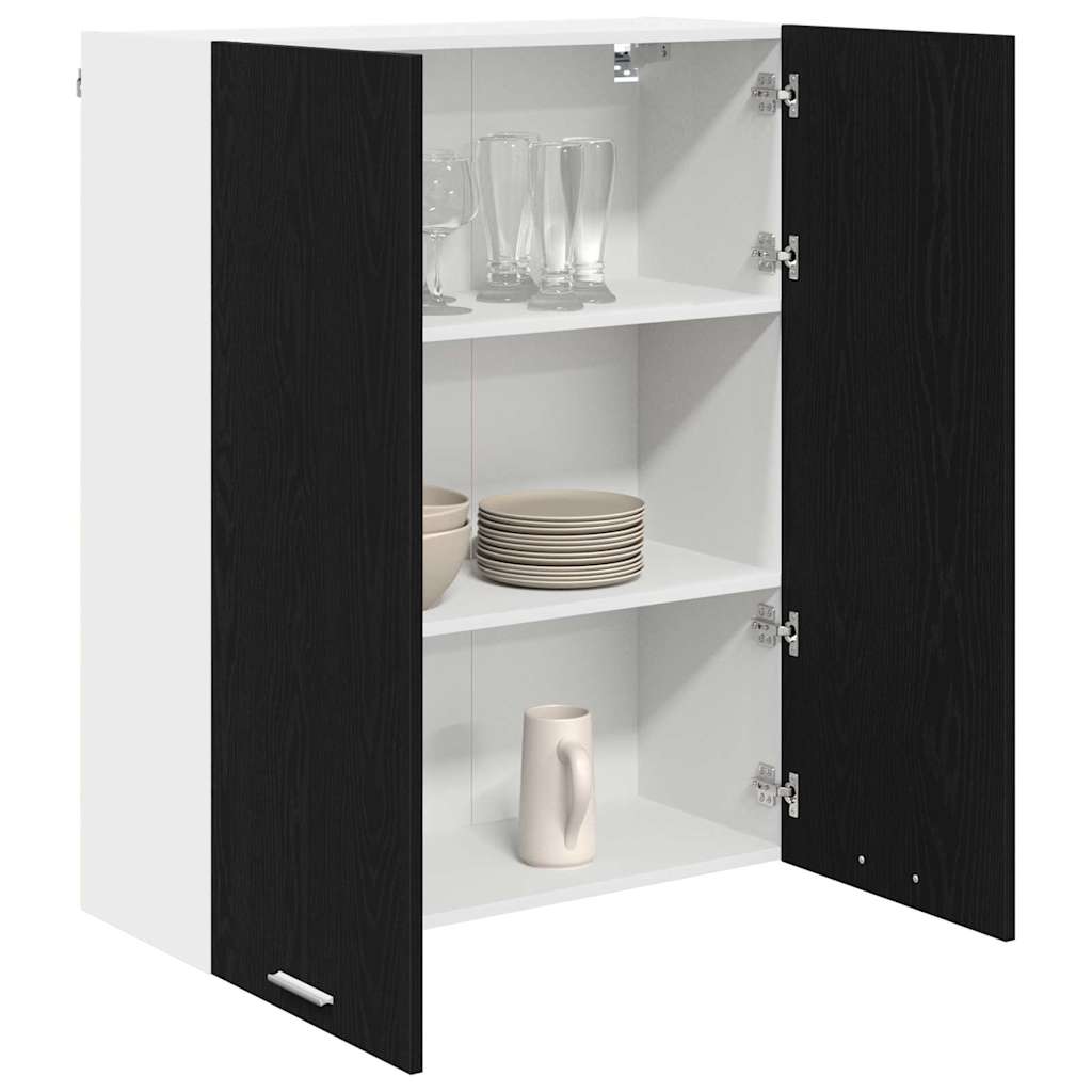 Hängeschrank Schwarz Eichen-Optik 80 x 31 x 100 cm