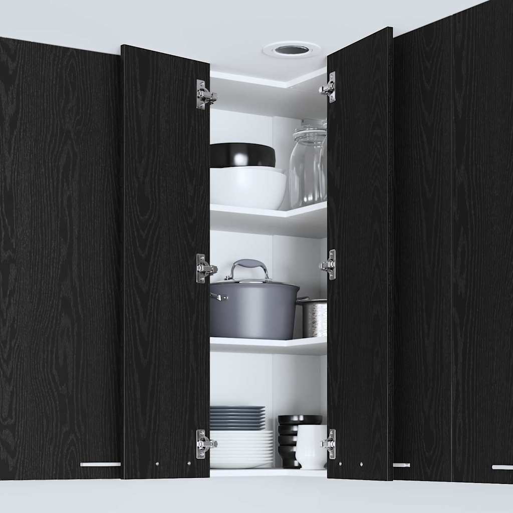 Hängeschrank Schwarze Eiche und Weiß 57 x 57 x 100 cm