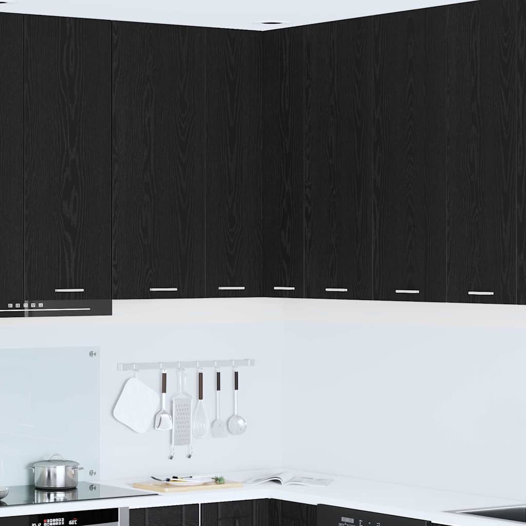 Hängeschrank Schwarze Eiche und Weiß 57 x 57 x 100 cm