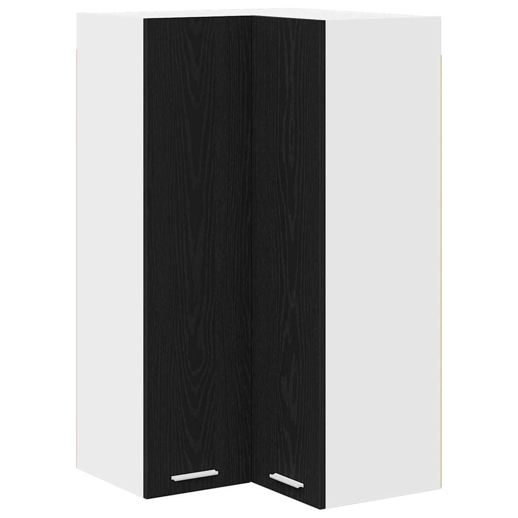 Hängeschrank Schwarze Eiche und Weiß 57 x 57 x 100 cm