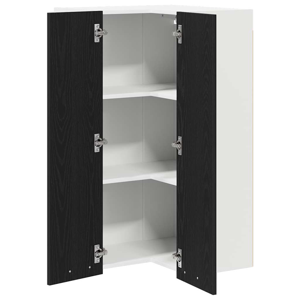 Hängeschrank Schwarze Eiche und Weiß 57 x 57 x 100 cm