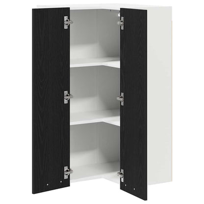 Hängeschrank Schwarze Eiche und Weiß 57 x 57 x 100 cm
