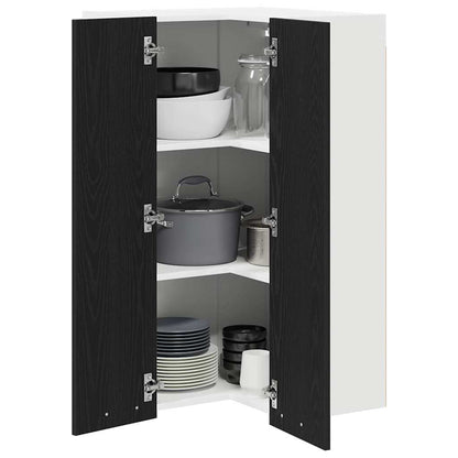 Hängeschrank Schwarze Eiche und Weiß 57 x 57 x 100 cm