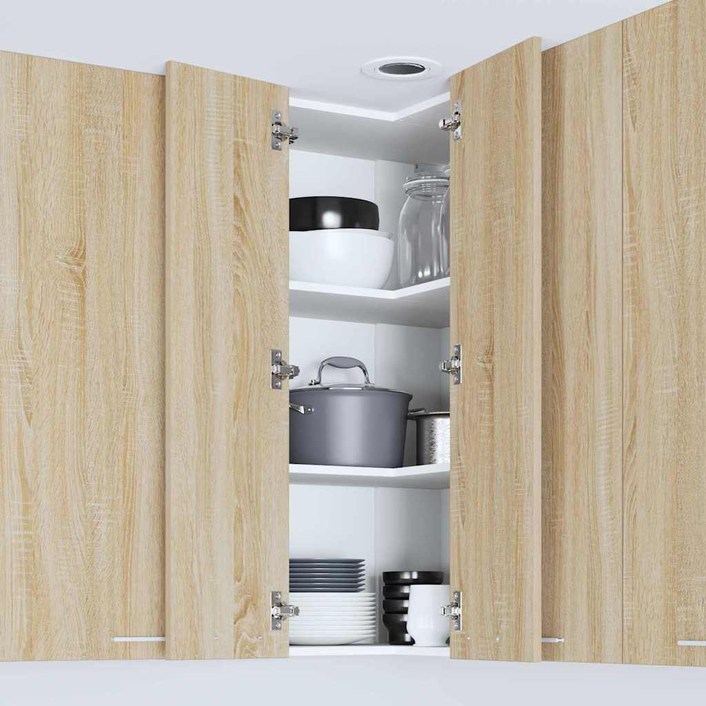 Hängeschrank Sonoma-Eiche und Weiß 57 x 57 x 100 cm