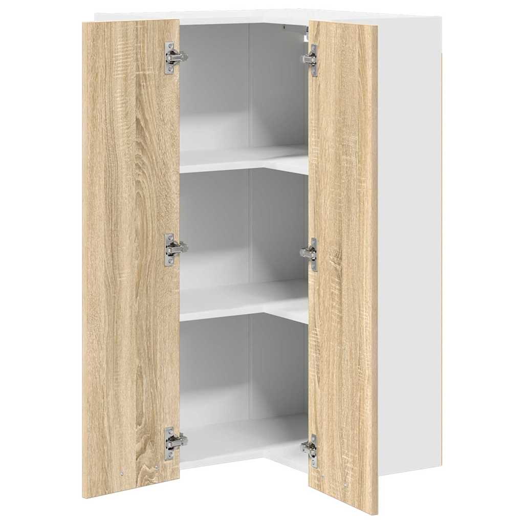 Hängeschrank Sonoma-Eiche und Weiß 57 x 57 x 100 cm