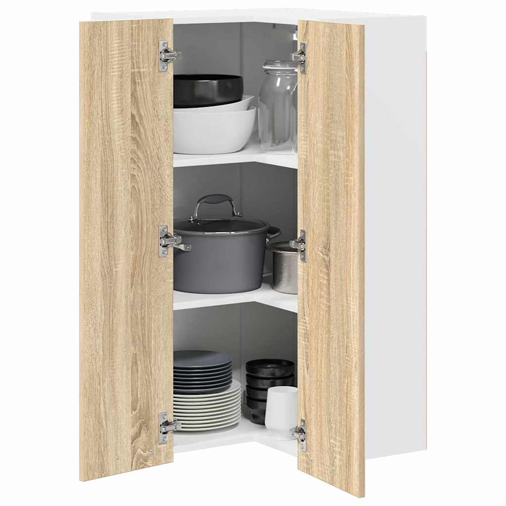Hängeschrank Sonoma-Eiche und Weiß 57 x 57 x 100 cm