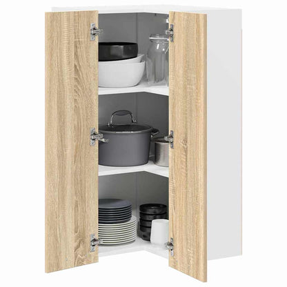 Hängeschrank Sonoma-Eiche und Weiß 57 x 57 x 100 cm