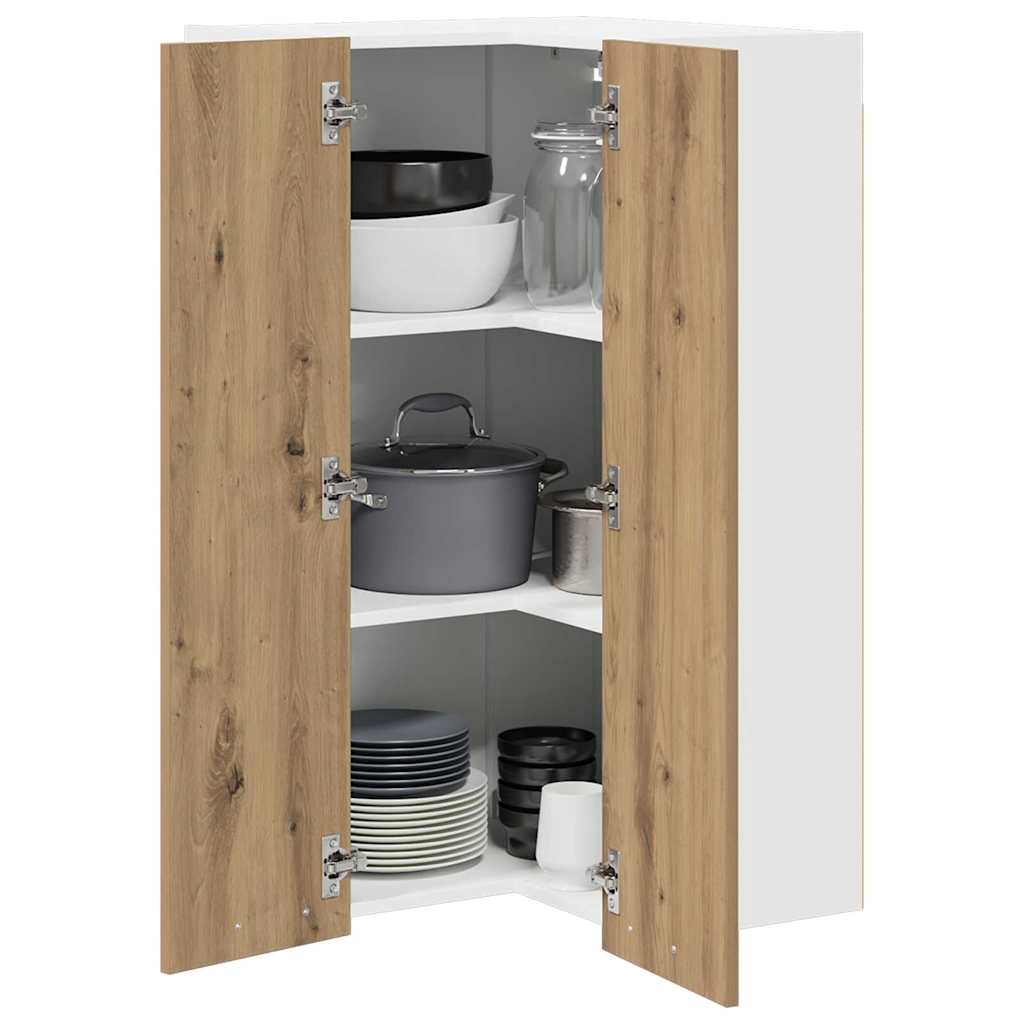 Hängeschrank Artisan-Eiche und Weiß 57 x 57 x 100 cm