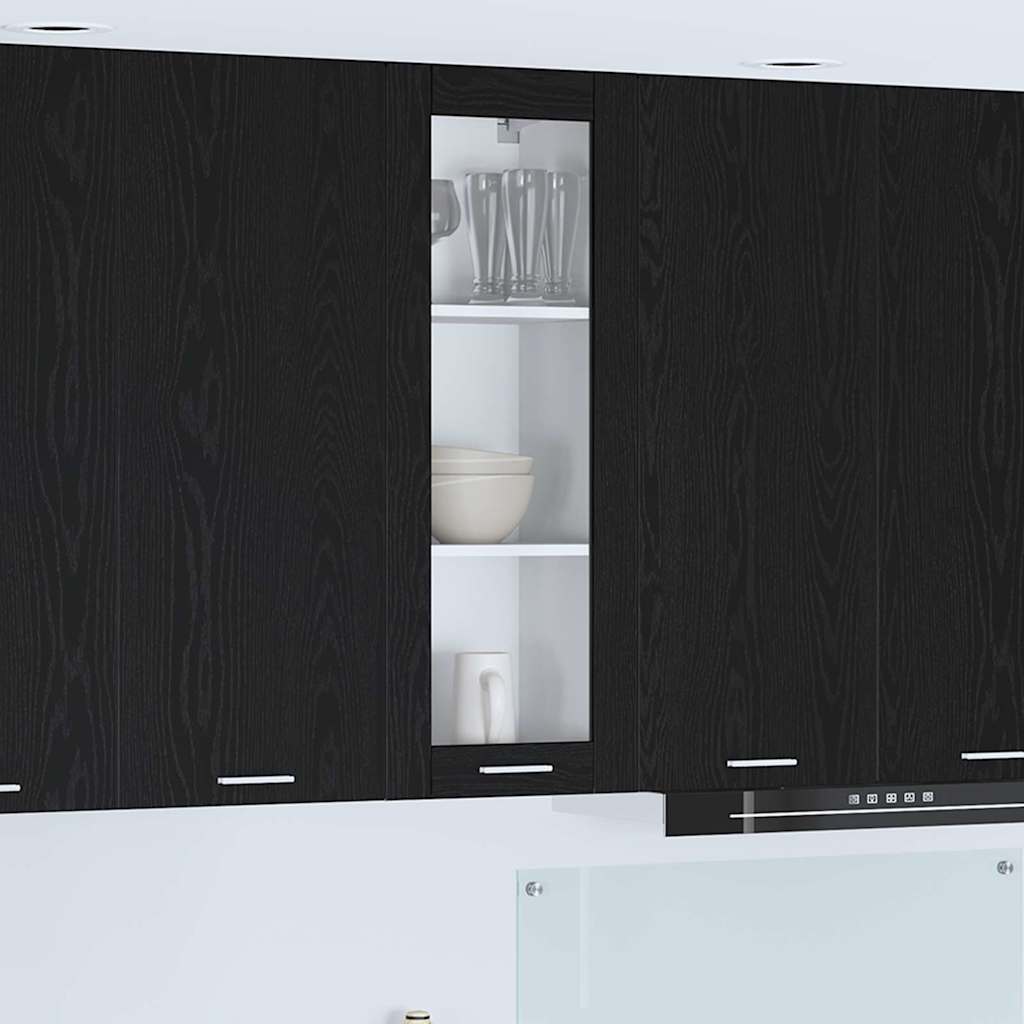 Hängeschrank Schwarz Eichen-Optik 40 x 31 x 100 cm