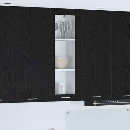 Hängeschrank Schwarz Eichen-Optik 40 x 31 x 100 cm