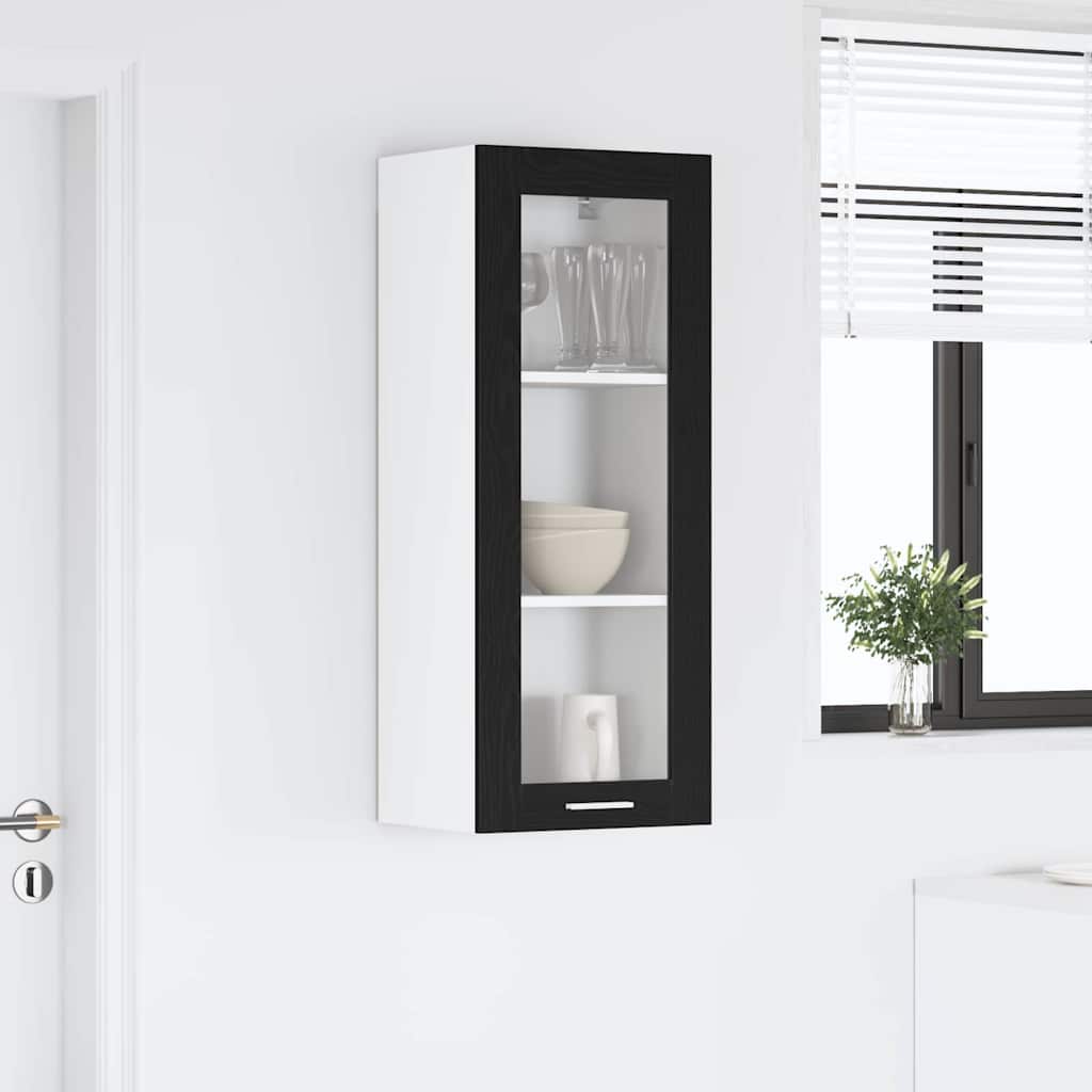 Hängeschrank Schwarz Eichen-Optik 40 x 31 x 100 cm
