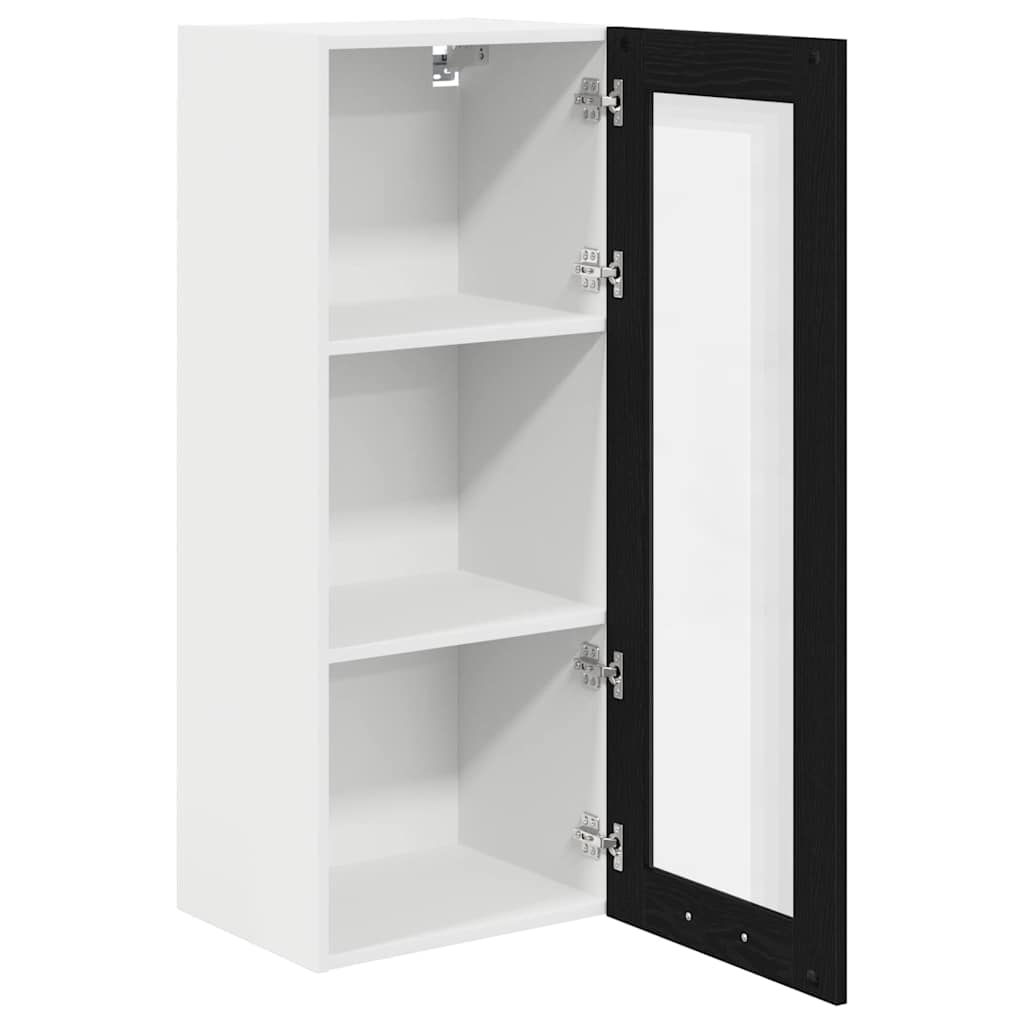 Hängeschrank Schwarz Eichen-Optik 40 x 31 x 100 cm
