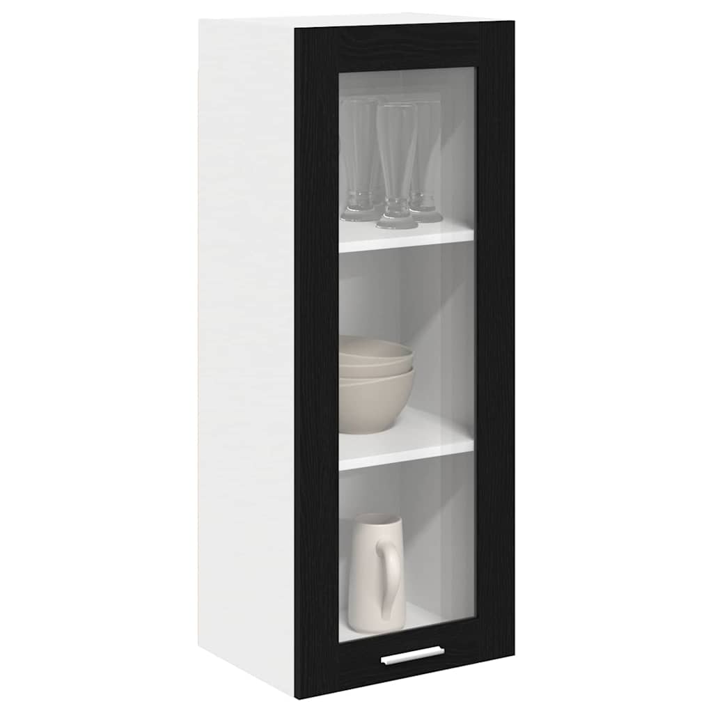 Hängeschrank Schwarz Eichen-Optik 40 x 31 x 100 cm