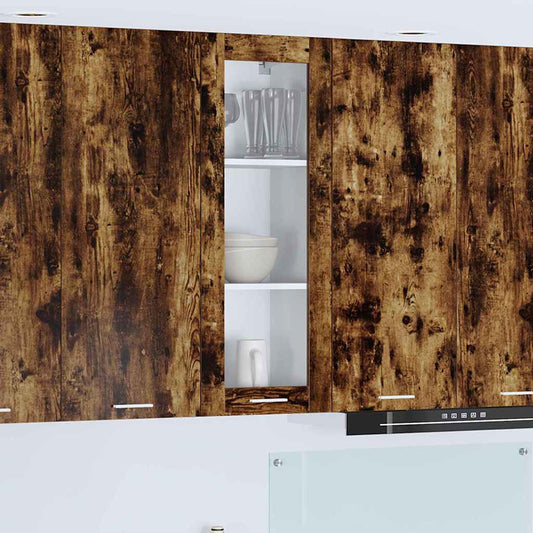 Hängeschrank mit Regal Riga Geräucherte Eiche 40 x 31 x 100 cm