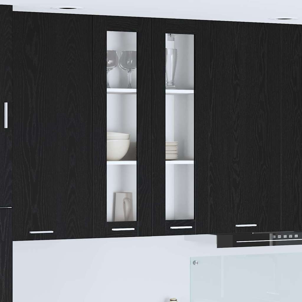 Hängeschrank Schwarz Eichen-Optik 60 x 31 x 100 cm