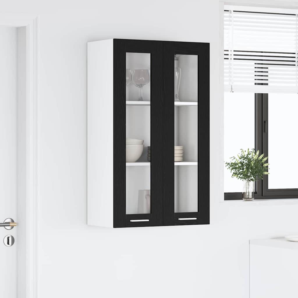 Hängeschrank Schwarz Eichen-Optik 60 x 31 x 100 cm