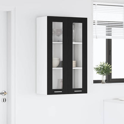 Hängeschrank Schwarz Eichen-Optik 60 x 31 x 100 cm